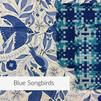 Blue Songbird Potholder + Tea Towel Kit – Gingiber Artist Series (PRO Size)-Potholder weaving-Acorns & Twigs-Acorns & Twigs