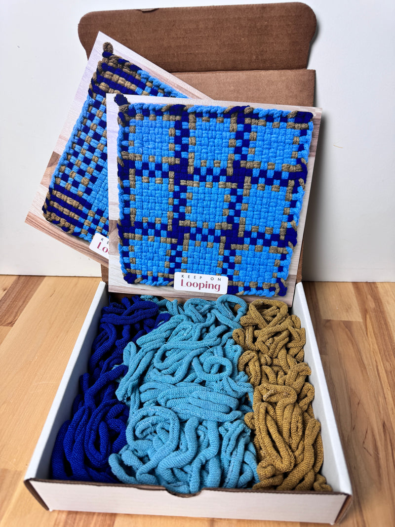 Caterpillar Potholder + Tea Towel Kit – Gingiber Artist Series (PRO sized)-Potholder weaving-Acorns & Twigs-Acorns & Twigs