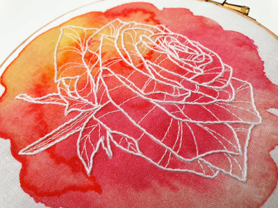 Watercolor Rose Embroidery Kit-Embroidery-Oh Sew Bootiful-Acorns & Twigs