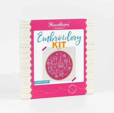 Crafty Cats Embroidery Kit-Embroidery-Hawthorn Handmade-Acorns & Twigs