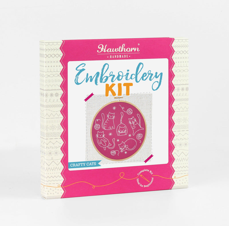 Crafty Cats Embroidery Kit-Embroidery-Hawthorn Handmade-Acorns & Twigs