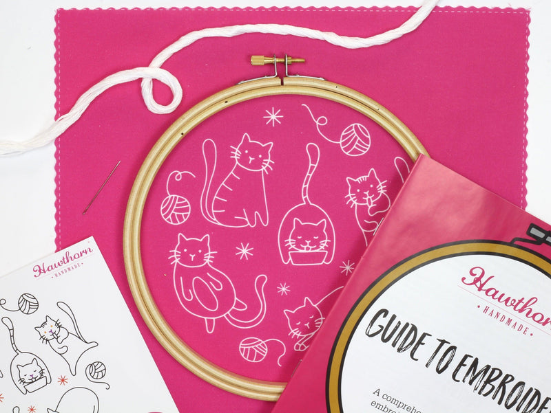 Crafty Cats Embroidery Kit-Embroidery-Hawthorn Handmade-Acorns & Twigs