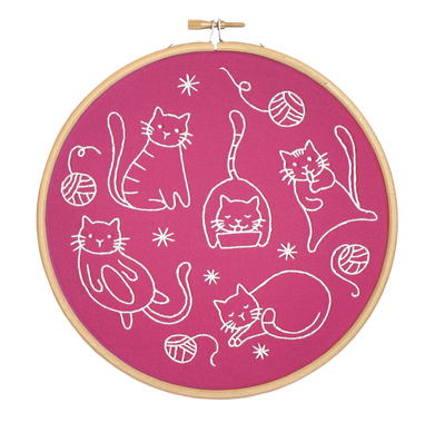 Crafty Cats Embroidery Kit-Embroidery-Hawthorn Handmade-Acorns & Twigs