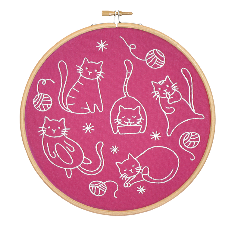 Crafty Cats Embroidery Kit-Embroidery-Hawthorn Handmade-Acorns & Twigs