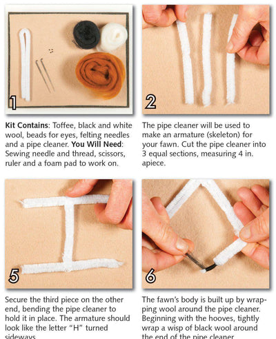 Fawn Needle Felting Kit - Intermediate-Needle Felting-WoolPets-Acorns & Twigs