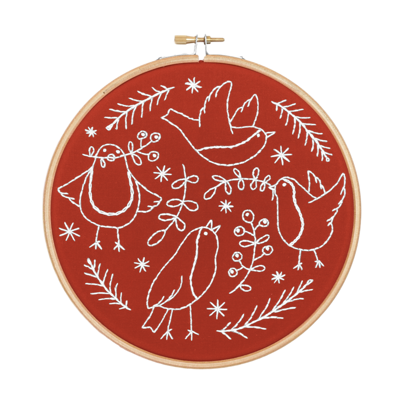 Red Robins Embroidery Kit-Embroidery-Hawthorn Handmade-Acorns & Twigs