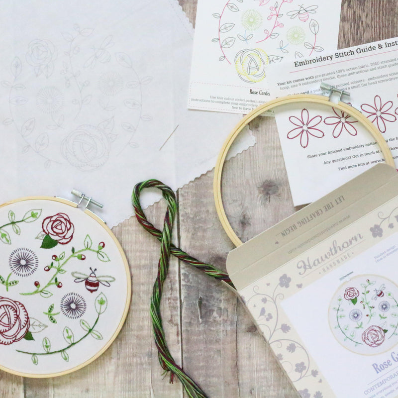 Rose Garden Embroidery Kit-Embroidery-Hawthorn Handmade-Acorns & Twigs