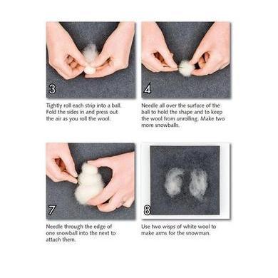 Snowmen Needle Felting Kit - EASY-Needle Felting-WoolPets-Acorns & Twigs